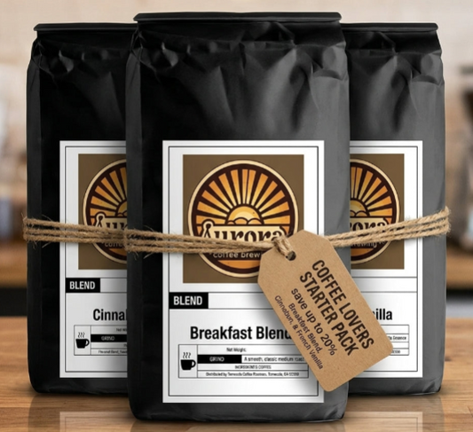 Coffee Lover's Starter Pack – 3 LB Bundle | Breakfast Blend, Cinnabun & French Vanilla