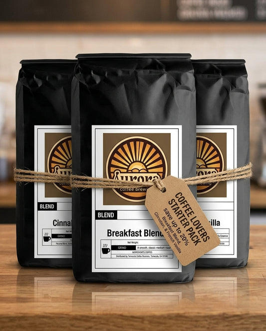 Coffee Lover's Starter Pack – 3 LB Bundle | Breakfast Blend, Cinnabun & French Vanilla
