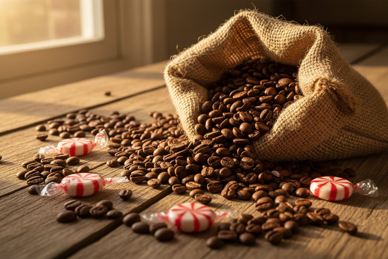 Candy Cane Flavored Coffee - Peppermint Medium Roast